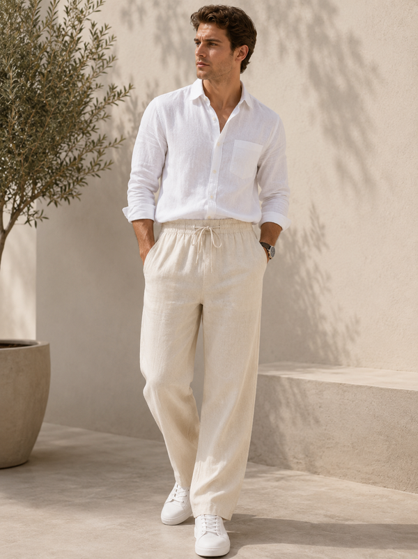 Creme Linen Trouser