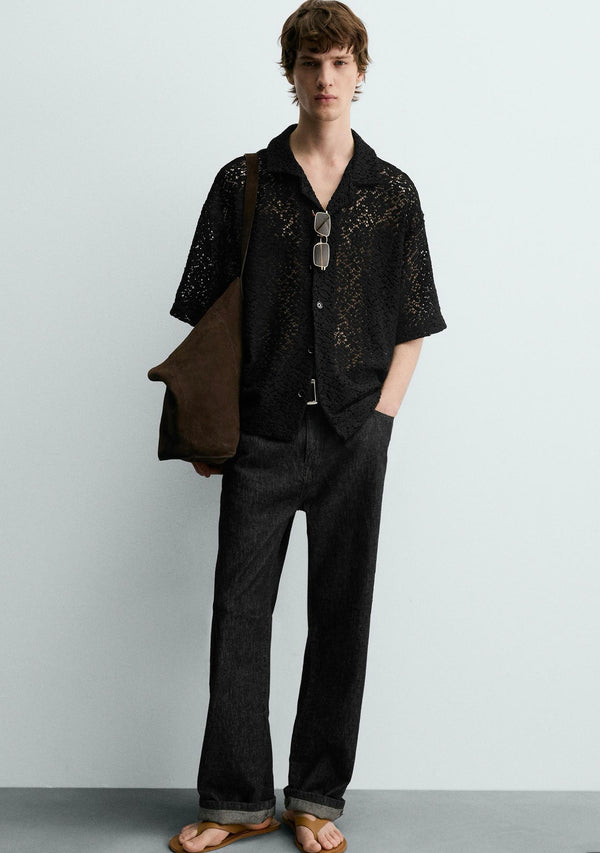 ZARA Crochet Textured Shirt