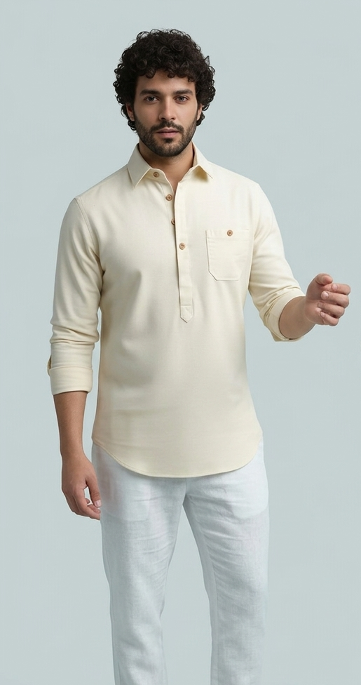 Beige Short Kurta