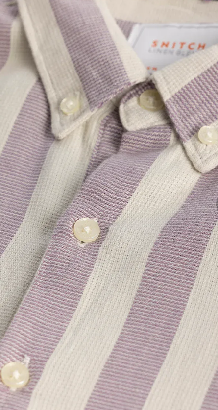 SNITCH-Aurora Lavender Stripe Shirt