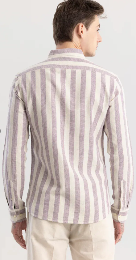 SNITCH-Aurora Lavender Stripe Shirt