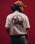 White Saddle League Polo T-Shirt