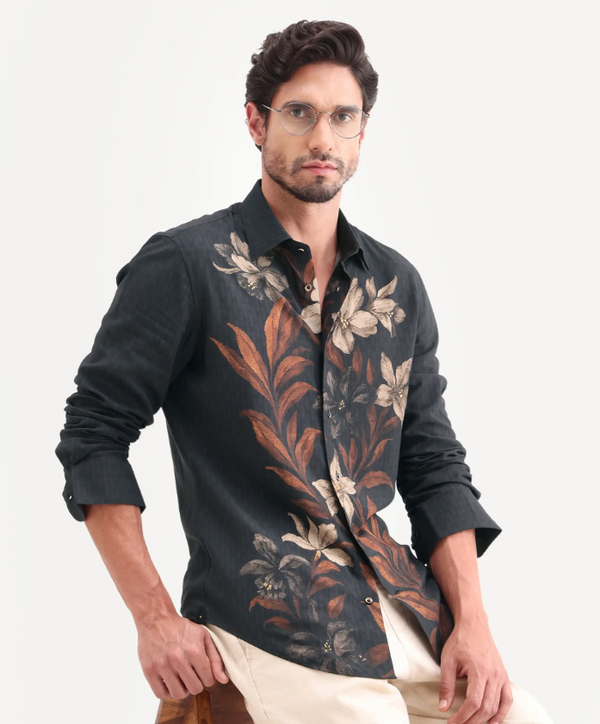 PHEX - BLACK FLORAL SHIRT