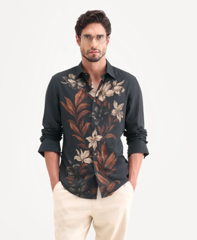 PHEX - BLACK FLORAL SHIRT