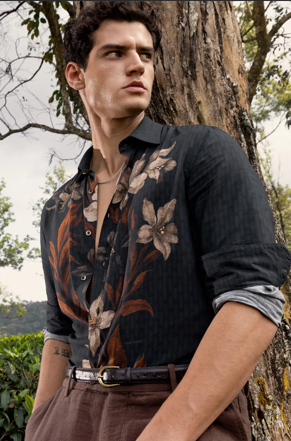 PHEX - BLACK FLORAL SHIRT