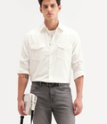 OFF WHITE TWILL CHAMBRAY SOLID SHIRT
