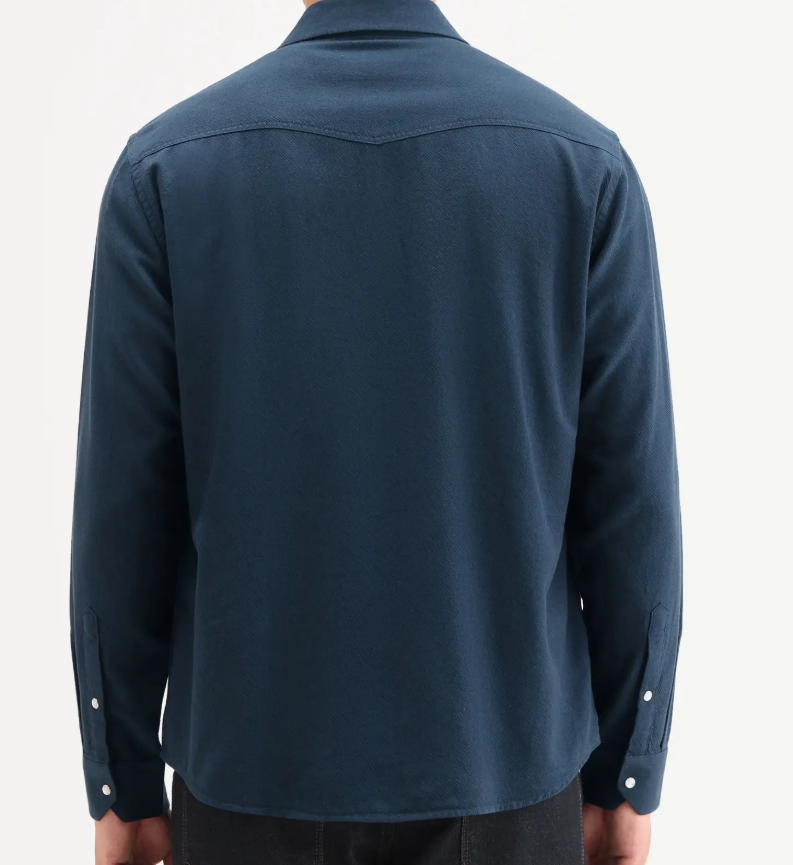 NAVY TWILL CHAMBRAY SOLID SHIRT