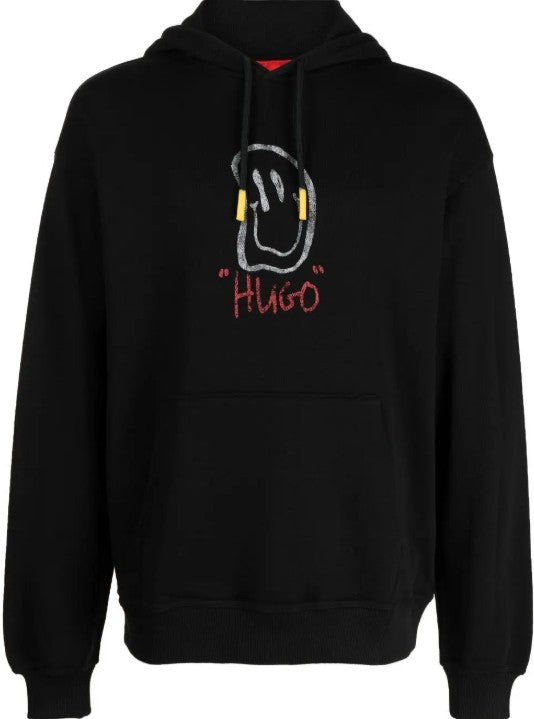 Smiley-face print hoodie