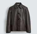 REGULAR FIT FAUX LEATHER OVERSHIRT