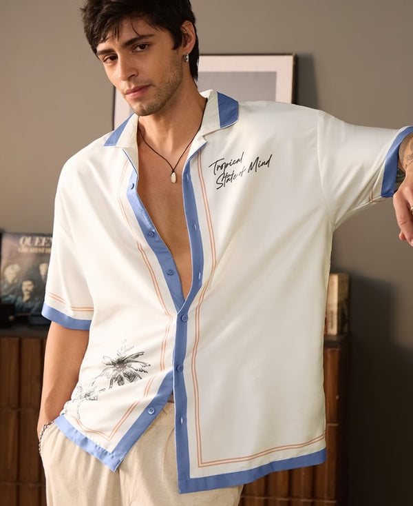 Satin Oversized Shirt: State Of Mind