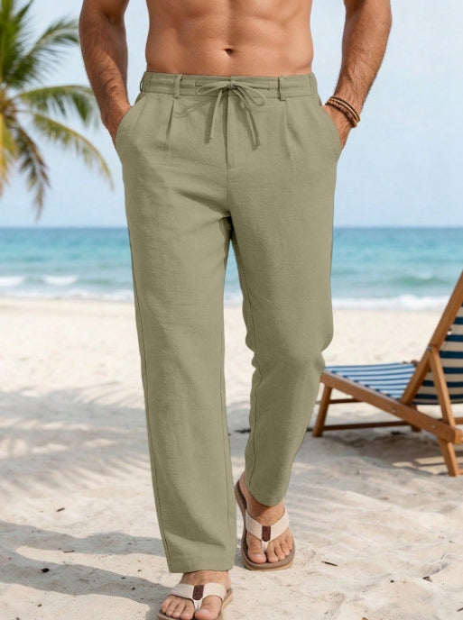 Olive Linen Trouser