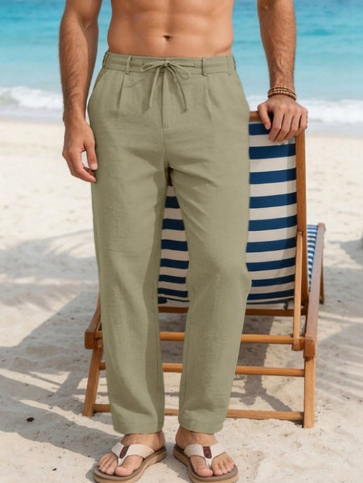Olive Linen Trouser