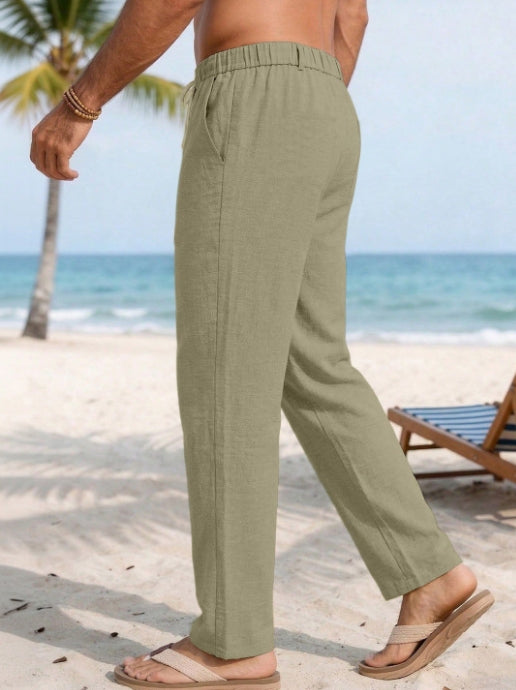 Olive Linen Trouser